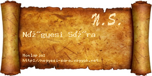 Négyesi Sára névjegykártya