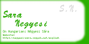 sara negyesi business card
